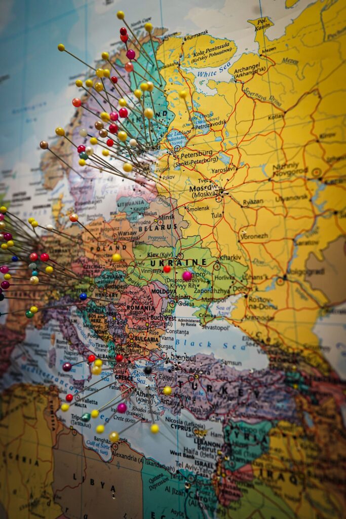 Europe air travel map